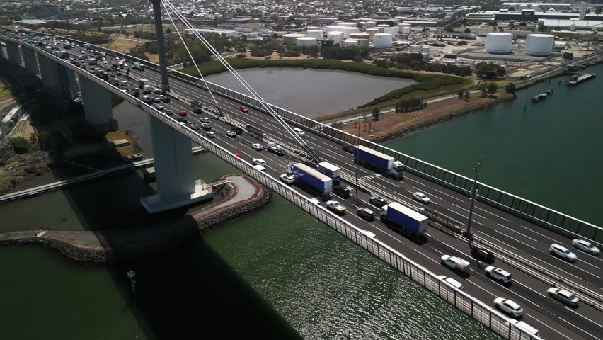 Westgate Bridge Melbourne Australia, aerial views. 