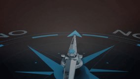 Animation of compass with blue arrows and network connections on digital background. Navigation, technology, direction, abstract, futuristic - Powered by Shutterstock - Get 15% off with code: PIKWIZARD15