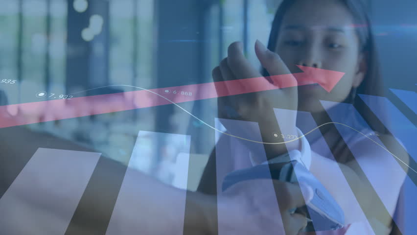 Rising financial graph animation over person making contactless payment in store. Finance, transaction, digital, economy, technology, retail - Powered by Shutterstock - Get 15% off with code: PIKWIZARD15