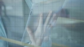 Animation of declining red arrow over person using tablet, showing financial loss. Downturn, recession, economy, digital, analysis, failing - Powered by Shutterstock - Get 15% off with code: PIKWIZARD15