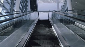 Network of connections animating over escalator in modern building environment. Technology, networking, communication, innovation, digital, architecture - Powered by Shutterstock - Get 15% off with code: PIKWIZARD15