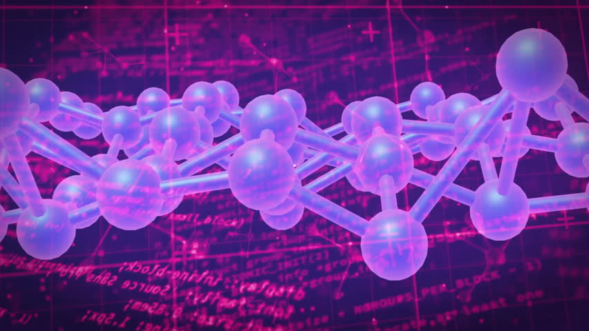 Clock animation over molecular structure with mathematical equations in background. Science, technology, innovation, mathematics, chemistry, physics - Powered by Shutterstock - Get 15% off with code: PIKWIZARD15