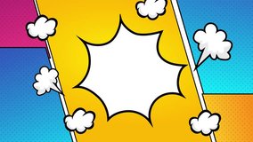 comic pop art with dynamic speech bubble designs seamless 4k video background motion pop art design - Powered by Shutterstock - Get 15% off with code: PIKWIZARD15