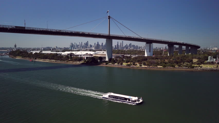 Westgate Bridge Melbourne Australia, aerial views. 