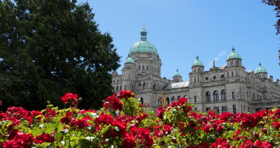 Parliament Buildings landmark of Victoria, Canada, British Columbia.