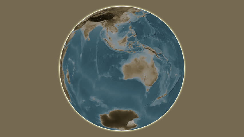 Bernier Island. Presentation of the location on a sepia colored elevation map using centered two-step frame extraction in the Indian Ocean - Australia