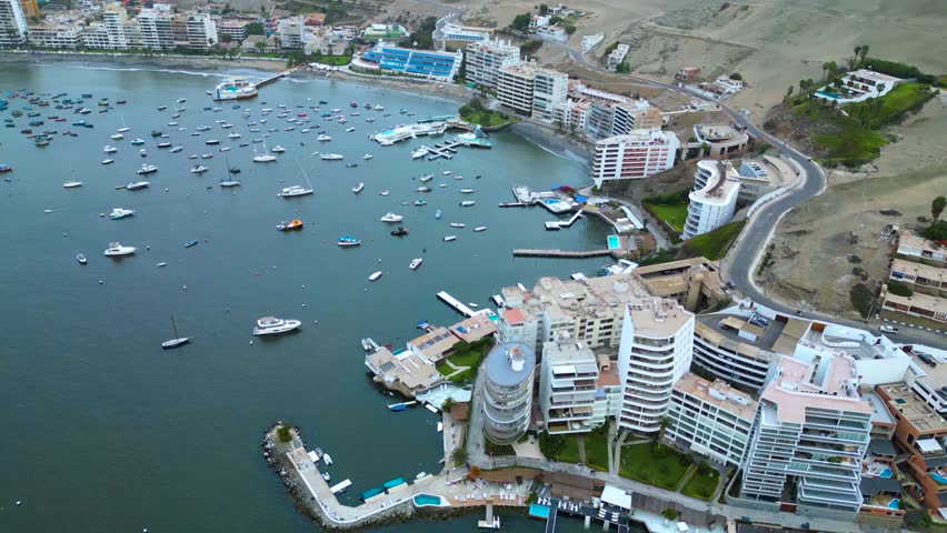 Modern beach town of Ancon in Lima, Peru, with scenic coastal views.