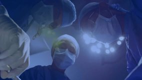 Performing surgery, medical team with data processing animation overlay in hospital. technology, healthcare, innovation, operation, teamwork, digital - Powered by Shutterstock - Get 15% off with code: PIKWIZARD15