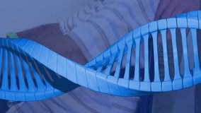 DNA strand animation over elderly man in background, scientific concept illustration. Genetics, biotechnology, science, molecular, research, laboratory - Powered by Shutterstock - Get 15% off with code: PIKWIZARD15