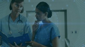 Reviewing documents, medical professionals analyzing digital data animation in office. Healthcare, analytics, technology, teamwork, collaboration, innovation - Powered by Shutterstock - Get 15% off with code: PIKWIZARD15