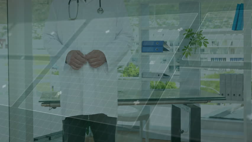 In medical facility, doctor using animation on futuristic digital interface for work. Technology, innovation, healthcare, medicine, virtual, professional - Powered by Shutterstock - Get 15% off with code: PIKWIZARD15