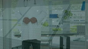 In medical facility, doctor using animation on futuristic digital interface for work. Technology, innovation, healthcare, medicine, virtual, professional - Powered by Shutterstock - Get 15% off with code: PIKWIZARD15