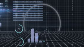 Analyzing global data with charts and animation on digital grid background. Data analysis, analytics, technology, visualization, futuristic, innovation - Powered by Shutterstock - Get 15% off with code: PIKWIZARD15