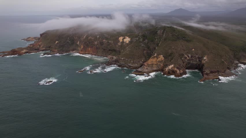 Fingal Bay On A Cloudy Day In New South Wales, Australia - Drone Shot