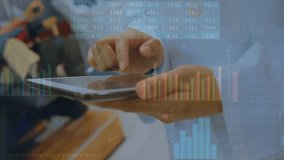 In hospital, healthcare professional analyzing financial data with animation of graphs. Finance, analysis, digital, growth, medical, development - Powered by Shutterstock - Get 15% off with code: PIKWIZARD15