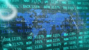 Animation of global financial data and math equations overlaying world map in school. finance, mathematics, education, technology, analytics, economy - Powered by Shutterstock - Get 15% off with code: PIKWIZARD15