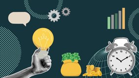 Creative Concept of Time Management with Money, Growth Graphs, and Idea Generation for Business Success and Productivity Enhancement - Powered by Shutterstock - Get 15% off with code: PIKWIZARD15