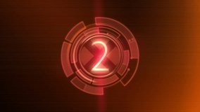 Futuristic Digital Countdown Display with Warm Neon Light Effects. An abstract digital interface design featuring a glowing number seven within a neon orange futuristic frame - Powered by Shutterstock - Get 15% off with code: PIKWIZARD15