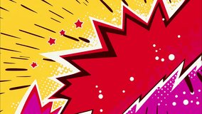2d cartoon animated comic-style seamless loop background with vibrant colors, dynamic bursts, Perfect for action scenes, motion graphics, and fun cartoon intros - Powered by Shutterstock - Get 15% off with code: PIKWIZARD15
