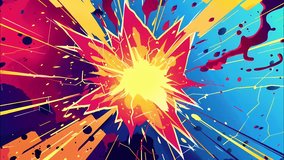 2d cartoon animated comic-style seamless loop background with vibrant colors, dynamic bursts, Perfect for action scenes, motion graphics, and fun cartoon intros - Powered by Shutterstock - Get 15% off with code: PIKWIZARD15