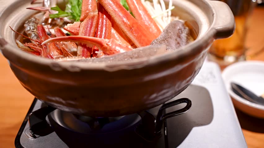 Crab hotpot, a classic winter dish