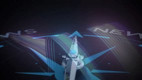 Animation of compass needle pointing towards NEWS with dynamic light streaks. Navigation, direction, exploration, travel, guidance, movement - Powered by Shutterstock - Get 15% off with code: PIKWIZARD15
