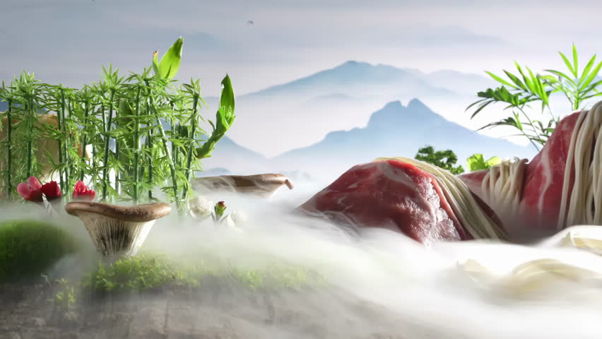 Vibrant display of gourmet pasta with fresh vegetables and herbs showcasing healthy food options in garden setting