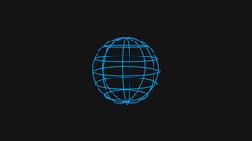 Globe Blue with Futuristic Rotating  grid Lines – Horizontal Spin from Left to Right - Powered by Shutterstock - Get 15% off with code: PIKWIZARD15