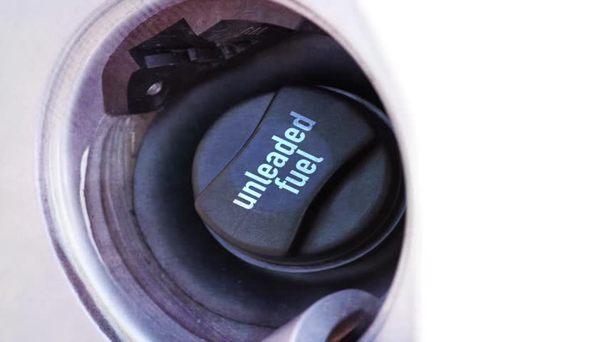 A car and fuel cap unleaded fuel