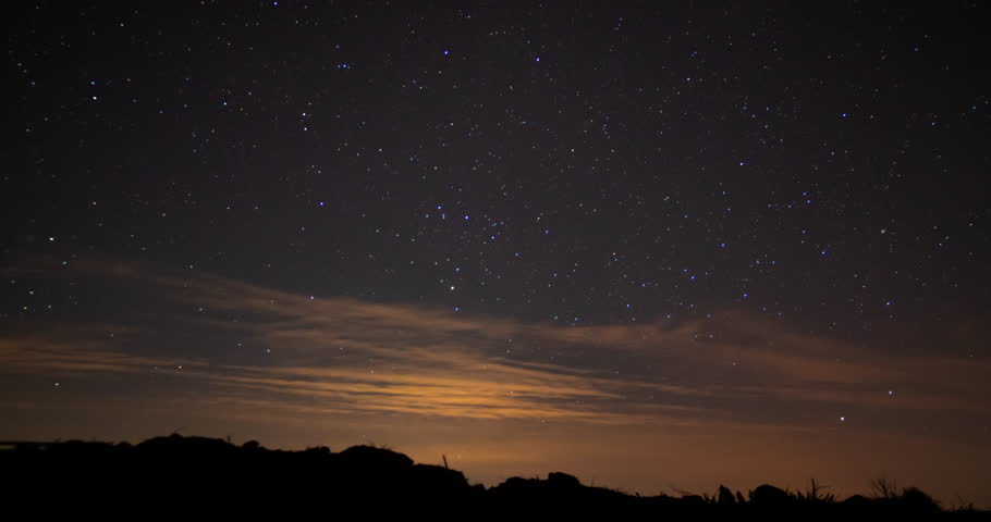 Milky Way Timelapse video landscape night scene bottom view 
