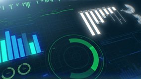 Beautiful Business Information Digital Display With Stock Market Charts Glowing Surface. Financial Figures, Graphs and Diagrams Growing. Technology Concept Backdrop Useful for Presentations 4k. - Powered by Shutterstock - Get 15% off with code: PIKWIZARD15