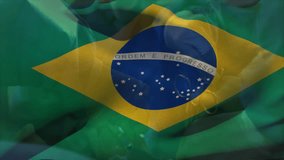 Medical professionals performing surgery with Brazilian flag animation overlaying scene. Healthcare, teamwork, operating room, professionalism, precision, collaboration - Powered by Shutterstock - Get 15% off with code: PIKWIZARD15