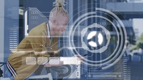 Using smartphone, person interacting with digital interface outdoors. Technology, touchscreen, communication, connectivity, interaction, innovation - Powered by Shutterstock - Get 15% off with code: PIKWIZARD15