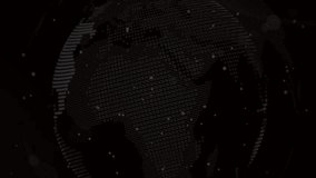 Animation of digital globe with NFT text and abstract data visualization elements. Blockchain, cryptocurrency, digital assets, decentralized, futuristic, technology - Powered by Shutterstock - Get 15% off with code: PIKWIZARD15