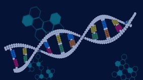 DNA strand and binary coding processing scientific data in animation style. Biotechnology, genetics, digital, futuristic, innovation, virtual - Powered by Shutterstock - Get 15% off with code: PIKWIZARD15