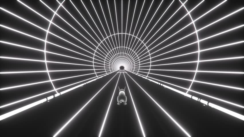 Holographic Rabbit Hole Tunnel - Loop - Fantasy Wonderland Immersive Appeal Background