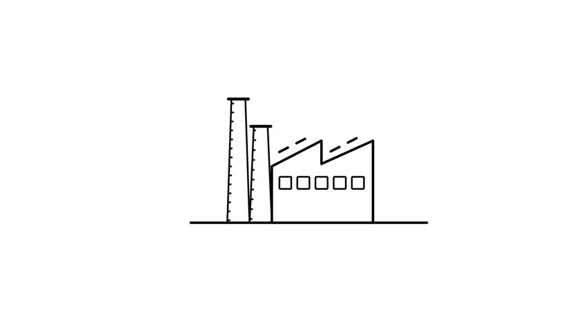 denoting industrial air pollution An outline icon animated