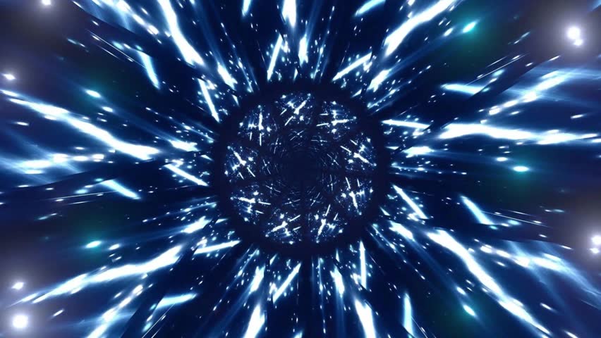 4k Shiny Blue Purple Hypnotic Tunnel Animation Background