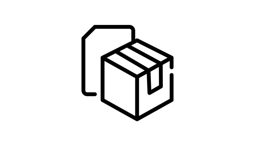 icon line motion graphic file packing