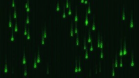Falling binary code and digital clock on green background, creating animation effect. Technology, futuristic, data, coding, matrix, network - Powered by Shutterstock - Get 15% off with code: PIKWIZARD15