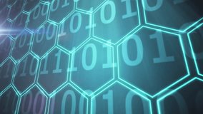 Digital clock animation over binary code and hexagonal network pattern. Technology, data, information, futuristic, cyberspace, abstract - Powered by Shutterstock - Get 15% off with code: PIKWIZARD15