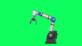 3d rendering metallic ai robotic gripper arm isolated on green screen 4k footage - Powered by Shutterstock - Get 15% off with code: PIKWIZARD15