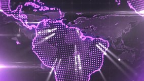 Glowing purple digital globe with data lines and network connections animation. Futuristic, technology, global, connectivity, cyberspace, virtual - Powered by Shutterstock - Get 15% off with code: PIKWIZARD15