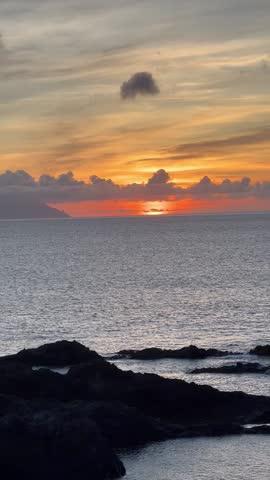 Spanish sunset over the sea 