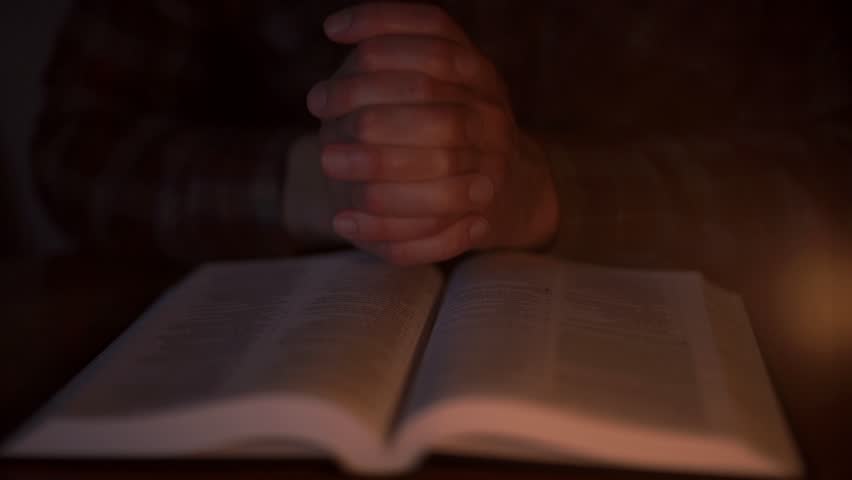 Man Studying the Bible. Christian biblical concept of wisdom from God Jesus Christ