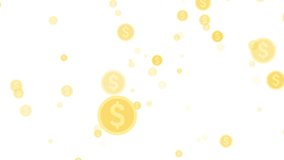 Animated Golden Dollars Flying into the Screen Particle Dollar Coins Pattern Falling into Screen Dollars Animation Business and Economy Concept Animated Design Global Currency USD Money Coins - Powered by Shutterstock - Get 15% off with code: PIKWIZARD15