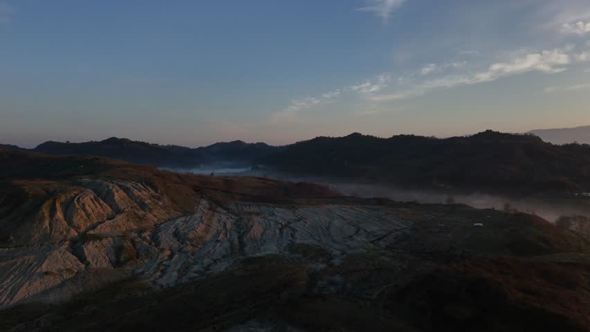 Wild landscape of Albania with natural clay rocks