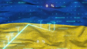 stock market chart with Ukrainian flag. Computer generated 3d render - Powered by Shutterstock - Get 15% off with code: PIKWIZARD15