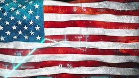 stock market chart with USA flag. Computer generated 3d render - Powered by Shutterstock - Get 15% off with code: PIKWIZARD15