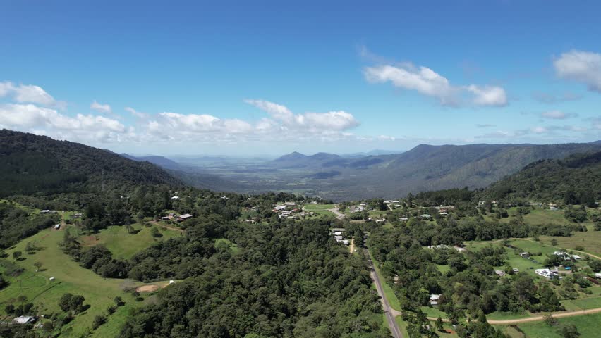 Spectacular cinematic aerial footage of Eungella Queensland Australia
